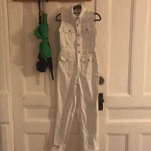 Rachel antonoff white denim jumpsuit